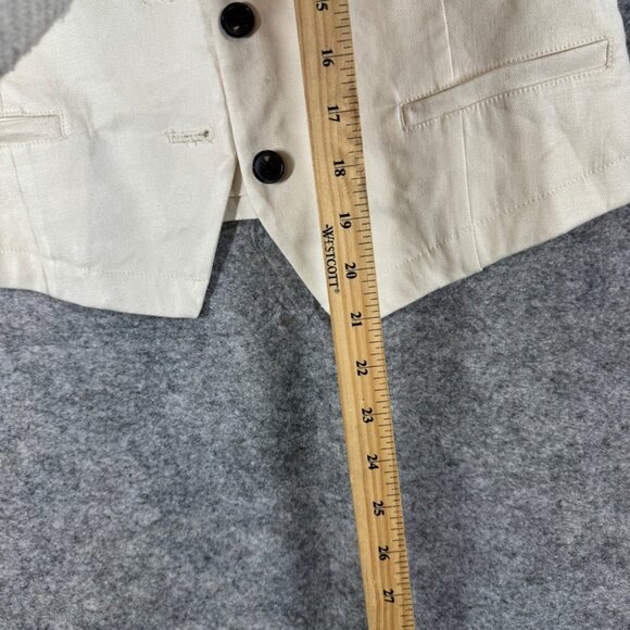 Anthropologie Maeve Ivory Tailored Linen Vest Size M Chic Workwear Office - Picture 11 of 16